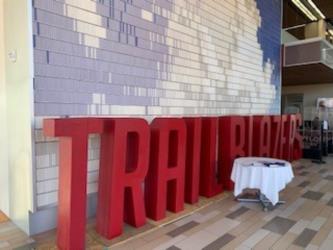 "TRAILBLAZERS" wall text installation